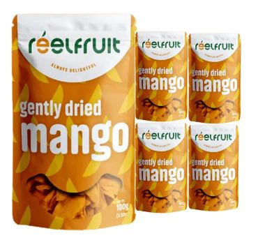 Reelfruit Organic, Vegan And Gluten Free Gently Dried Mango 100g Combo (Pack of 5)